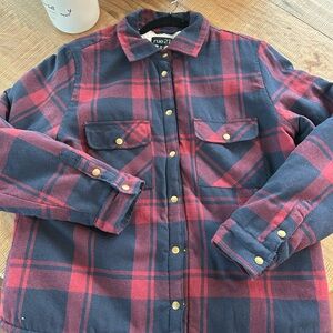 Rue21 Navy and Red Plaid Shirt